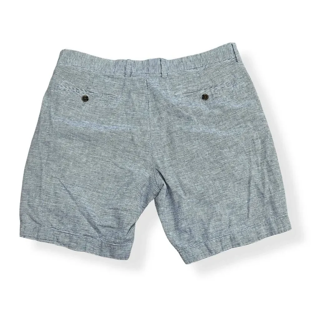 J. Crew Gramercy Linen Blend Shorts Mens 35 Gray Striped 9